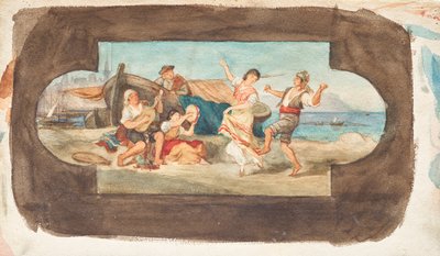 Italienernes dans - utkast til et takmaleri av Franz von Matsch