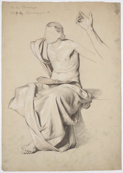 Figurstudie for takmaleriet "Resitasjon" i Stadttheater Reichenberg/Liberec av Franz von Matsch