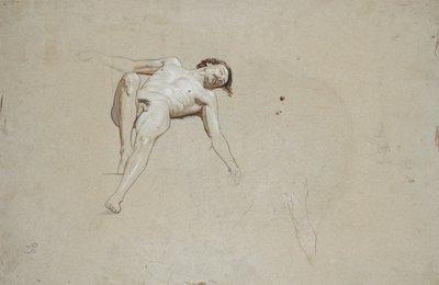 Studie av en liggende naken mann av Franz von Matsch