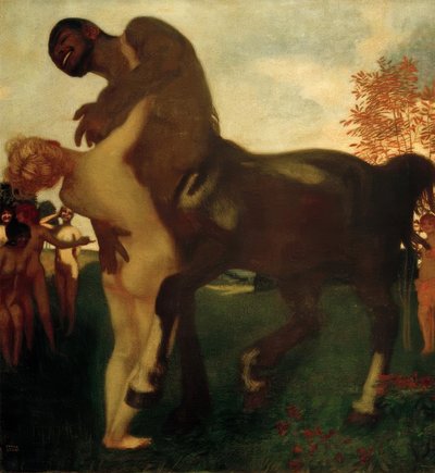 Kentaur og nymfe av Franz von Stuck
