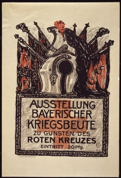 Utstilling av den bayerske krigsbyttet til fordel for Røde Kors, 1915 av Franz von Stuck