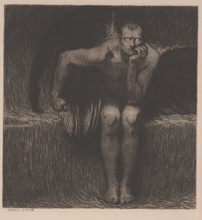 Lucifer, ca. 1890 (radering) av Franz von Stuck