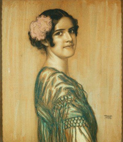 Portrett av Mary, kunstnerens datter, som en spansk dame, av Franz von Stuck