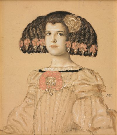Portrett av Mary, kunstnerens datter, i spansk drakt, 1908 av Franz von Stuck