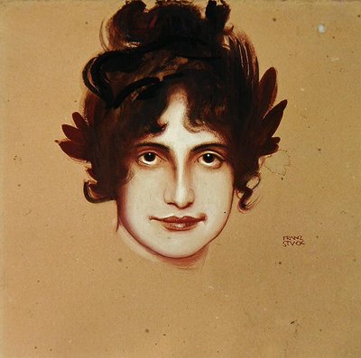 Portrait of a Woman, ca. 1896 (olje på papir) av Franz von Stuck