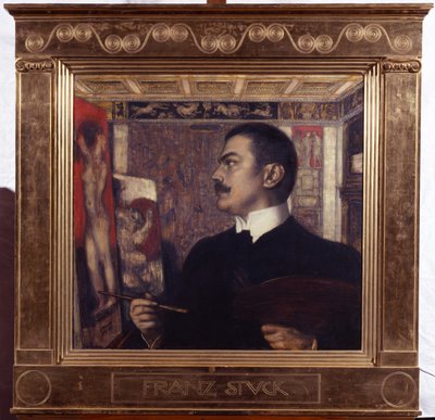 Selvportrett ved staffeliet av Franz von Stuck