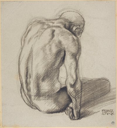 Sittende mann av Franz von Stuck