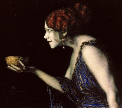 Tilla Durieux 1880-1971 som Circe, ca. 1913. av Franz von Stuck