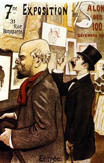 Plakat av den 7. utstillingen av Salon des 100. Desember 1894. Paul Verlaine. av Frederic Auguste Cazals