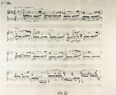 Partitur av "Etudes for piano opus 10" av den polske komponisten Frederic Chopin (1810-1849) av Frederic Chopin