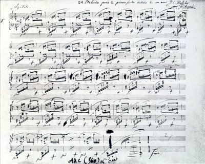 Noter til Prelude 1 for piano av Frederic Chopin (1810 - 1849), polsk komponist. av Frederic Chopin