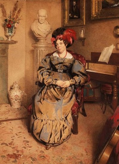 Portrett av en sittende dame (akvarell) av Frederic Cruikshank