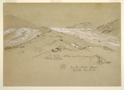 Aletschbreen, Berner Alpene, Sveits av Frederic Edwin Church