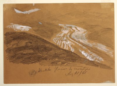 Aletschbreen ved Moonlight, Berner Alpene, Sveits av Frederic Edwin Church