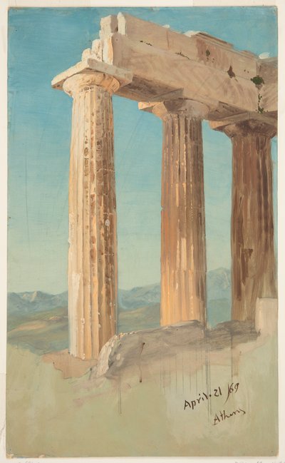 Kolonner av Parthenon, Athen av Frederic Edwin Church