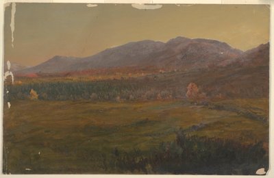 Tegning, høstlandskap, Hudson, New York, ca. 1860 av Frederic Edwin Church