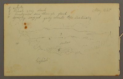 Tegning, skystudie, 1844 av Frederic Edwin Church