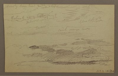 Tegning, overskyet himmel, muligens 1860-tallet av Frederic Edwin Church