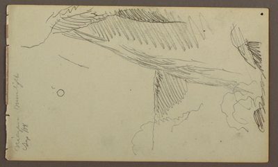 Tegning, Fall i måneskinn, 1858 av Frederic Edwin Church