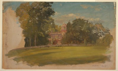 Tegning, Hus i Hudson, New York, ca. 1885 av Frederic Edwin Church