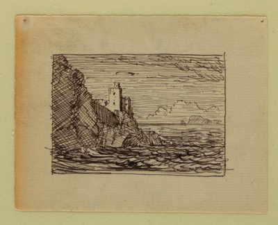 Tegning, imaginært landskap, ca. 1850 av Frederic Edwin Church