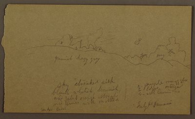 Tegning, landskap, juli 1865 av Frederic Edwin Church