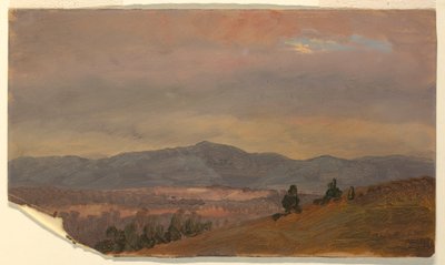 Tegning, med blikk mot fjerne åser, Hudson Valley, New York, 1870–80 av Frederic Edwin Church