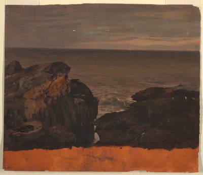 Tegning, Maine-kysten, ca. 1850 av Frederic Edwin Church