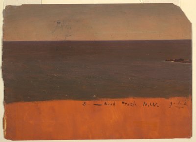 Tegning, Maine-kysten, ca. 1850 av Frederic Edwin Church