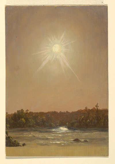 Tegning, Maine, solnedgang, 1855–65 av Frederic Edwin Church