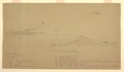 Tegning, Mount Chimborazo ved solnedgang, 1857 av Frederic Edwin Church