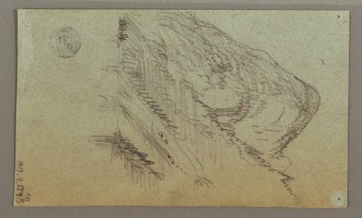 Tegning, Fjelldalen, muligens 1868 av Frederic Edwin Church