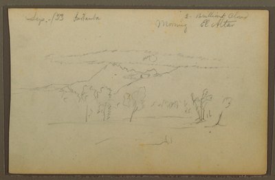 Tegning, Mt. Altar, Riobama, Ecuador, september 1853 av Frederic Edwin Church