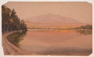 Tegning, Mt. Katahdin fra Togue-dammen, 1878 av Frederic Edwin Church