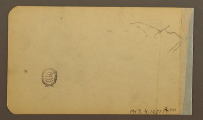 Tegning, slette, ås, by; Verso: Fjellkjede, 1889 av Frederic Edwin Church