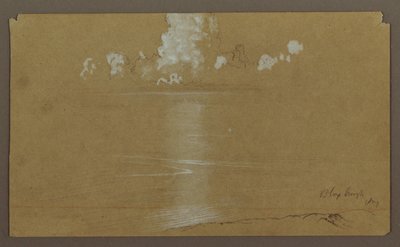 Tegning, sjølandskap, Bloxburgh; Verso: Åser og hav, august 1865 av Frederic Edwin Church
