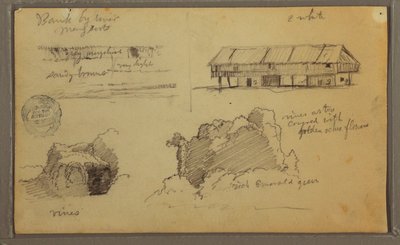 Tegning, skisser, Ecuador eller Colombia; Verso: Skisser, Ecuador eller Colombia, 1857 av Frederic Edwin Church