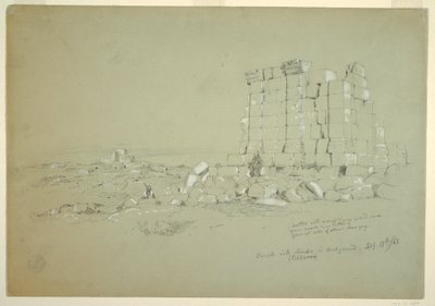 Tegning, Tempel med Semua [dagens as-Samu] i det fjerne, 17. februar 1868 av Frederic Edwin Church