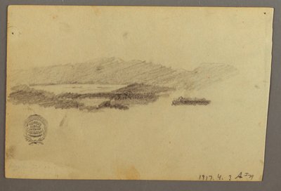 Tegning, trær, juli 1844 av Frederic Edwin Church