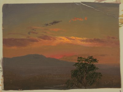 Landskap ved solnedgang, Hudson, N.Y. av Frederic Edwin Church