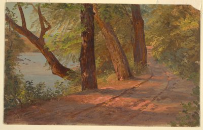Landskap fra Nord-Amerika (Road by a Lake) av Frederic Edwin Church