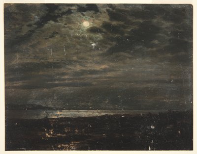 Månebelyst kyst (muligens Maine) av Frederic Edwin Church