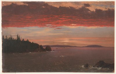 Schoodic-halvøya fra Mount Desert ved soloppgang av Frederic Edwin Church