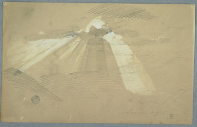 Solen skinner gjennom skyer, Jamaica av Frederic Edwin Church