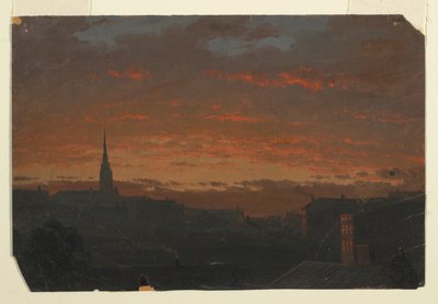 Solnedgang ved Hudson, New York av Frederic Edwin Church