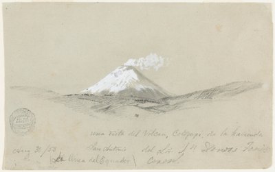 Utsikt over Cotapaxi fra Hacienda San Antonio, Ecuador av Frederic Edwin Church