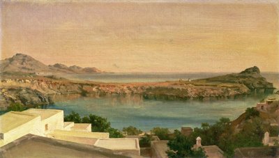 Lindos, Rhodos, ca. 1867 (olje på lerret) av Frederic Leighton