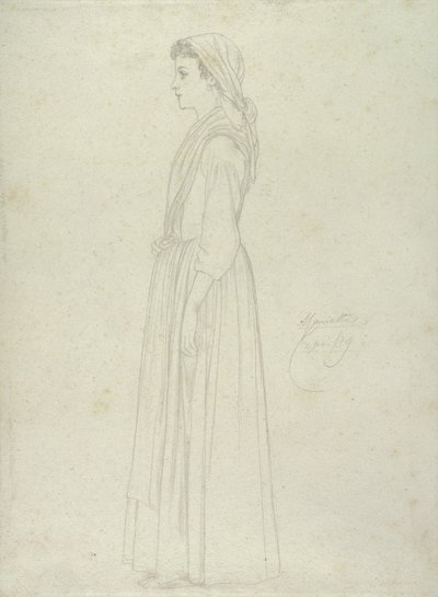 Marietta, Capri, 1859 (grafitt på papir) av Frederic Leighton