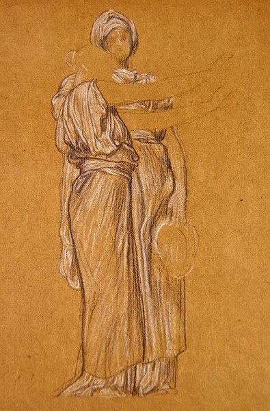 Study for the Dance (svart-hvitt kritt på papir) av Frederic Leighton