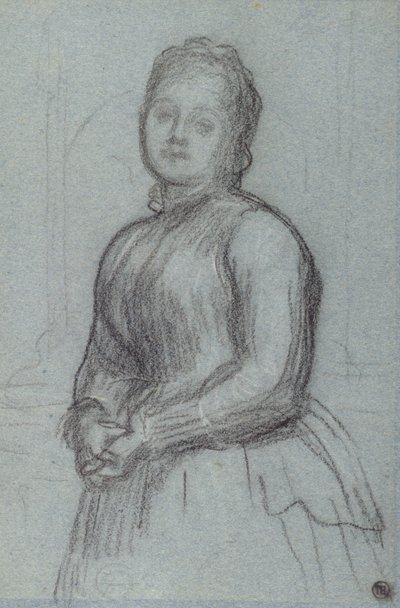 Studie for Portrait of Hannah, grevinne av Rosebery, ca. 1880 (kritt på papir) av Frederic Leighton